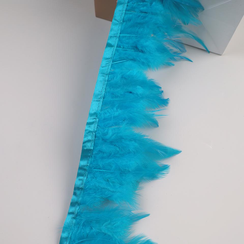 10Meters Hackle Feather Trim Rooster Neck Feather Ribbon Pheasant Feathers Fringe for Crafts Accessories Sewing Decoration