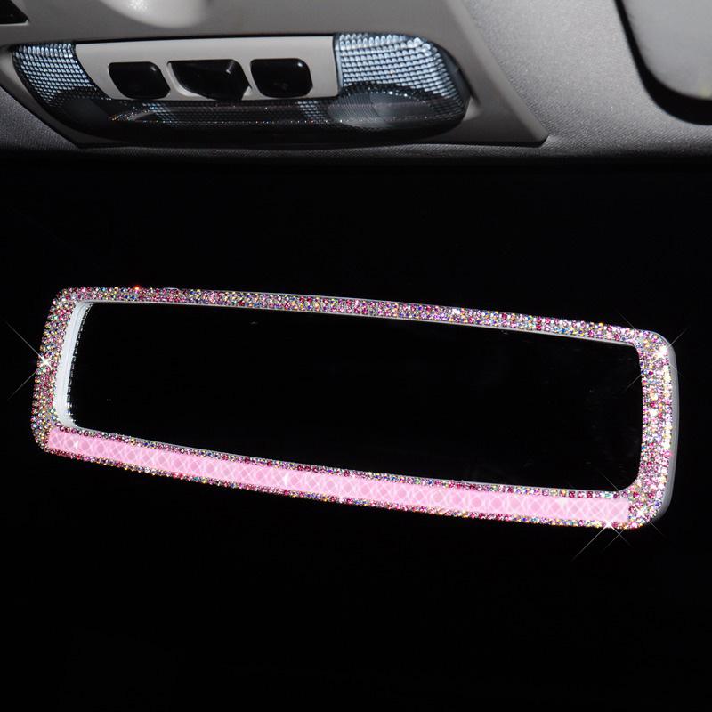 Bling Car Mirror Accessories for Women Men Rhinestone Car Rear View Mirror Crystal Diamond Rear View Mirror Cover Car