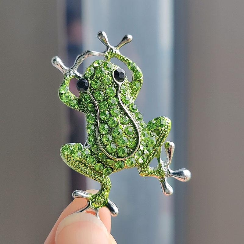 Fashion Crystal Brooch Delicate Frog Brooch Cartoon Animal Corsage