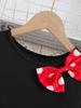 Girls Long Sleeve Red Polka Dot Bow Dress Kids Spring Autumn Princess Dress