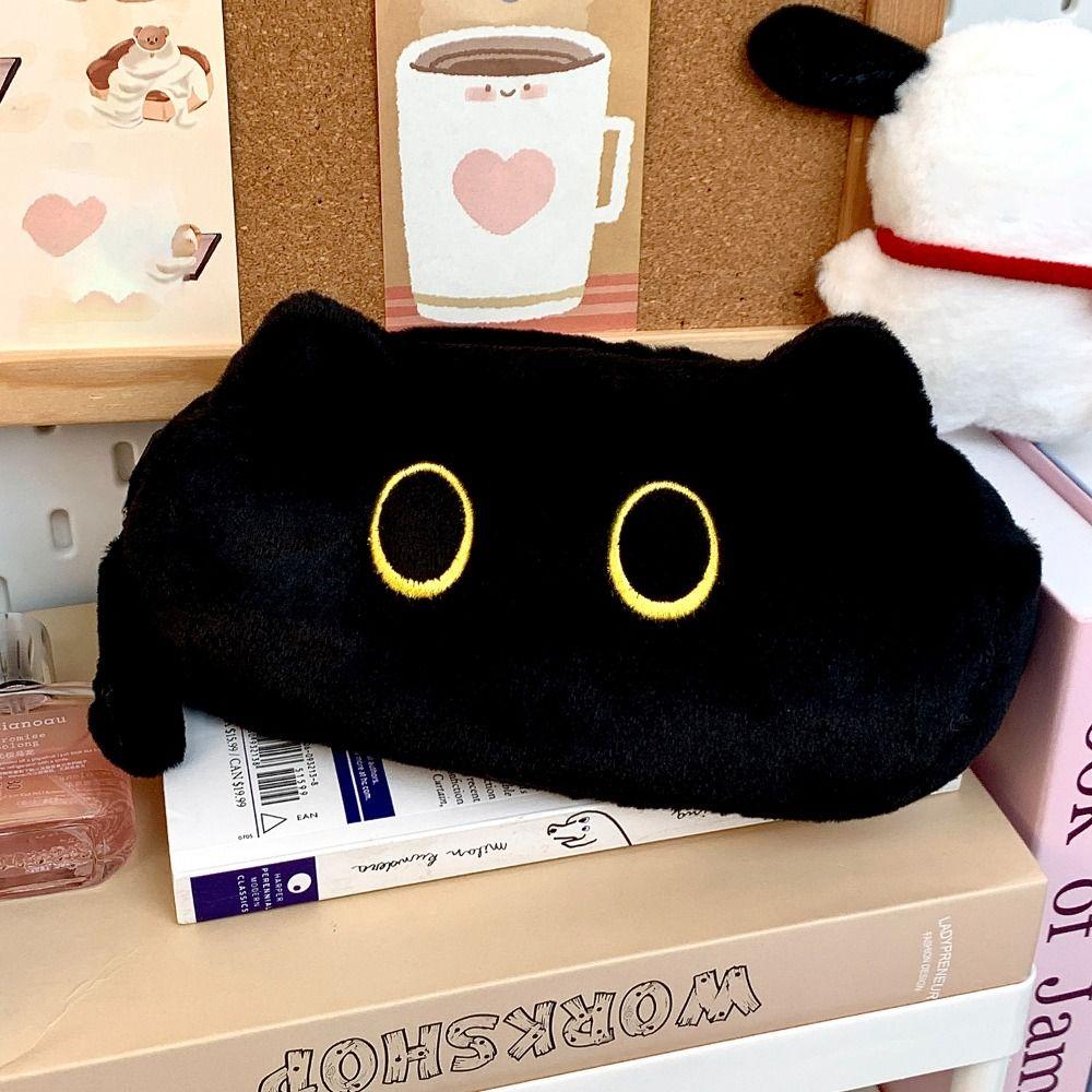 Black Cat Pen Bag Large Capacity Stationery Bag High Quality Pen Box  Student