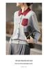 Women's Retro Versatile Cardigan: Fine Spun Wool, Soft Polo Collar, Covered Buttons, Contrasting Colors—Perfect for Spring and Autumn.
