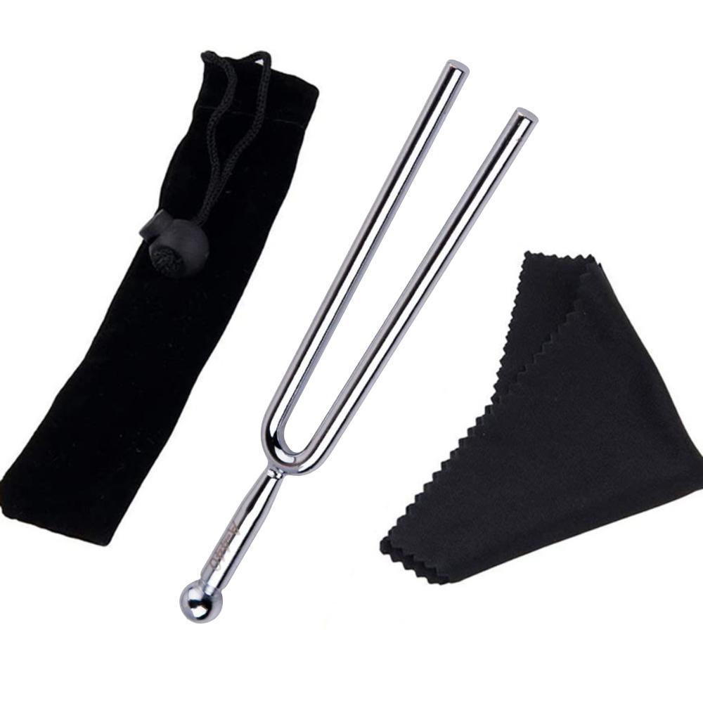 

Камертон, Камертон A 440 Гц - Стандартний камертон A 440 Гц для тюнінгу скрипки, гітари та інших інструментів з м яким чохлом та серветкою для чищення