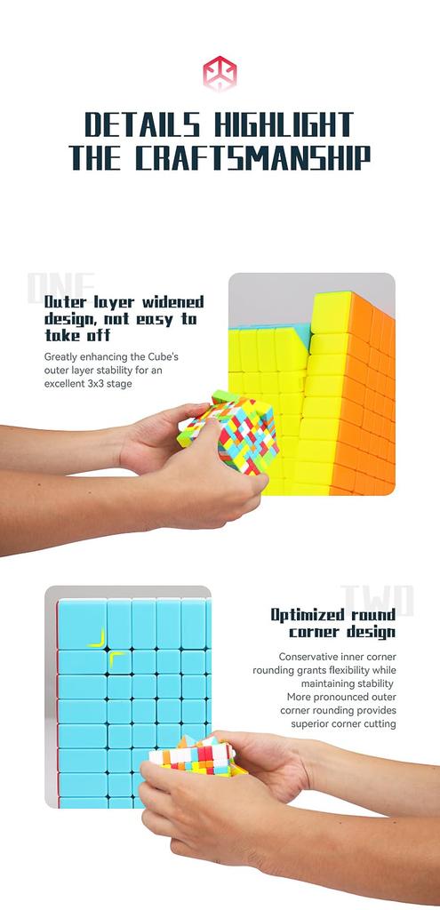 Bucubke QY 9x9 Stickerless Puzzle Magic Cube Genuine QY 9x9x9 Magic Cube 75MM Puzzle Cube