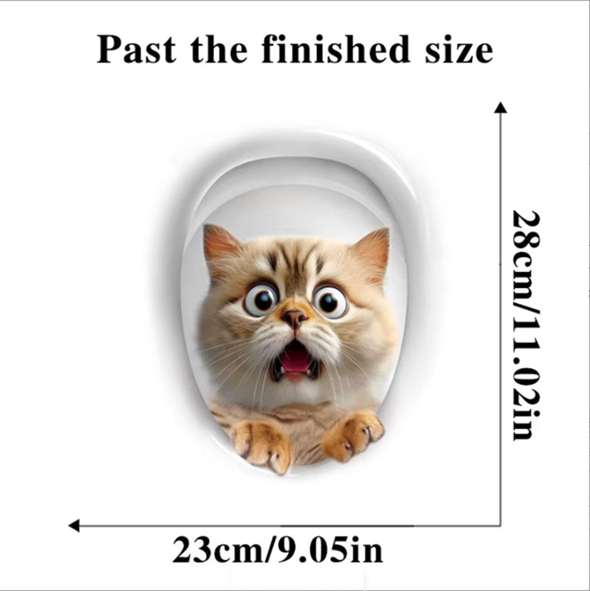 

1pc Scary Cat Toilet Sticker - Unique Home Decoration Decal for a Fun Atmosphere белый
