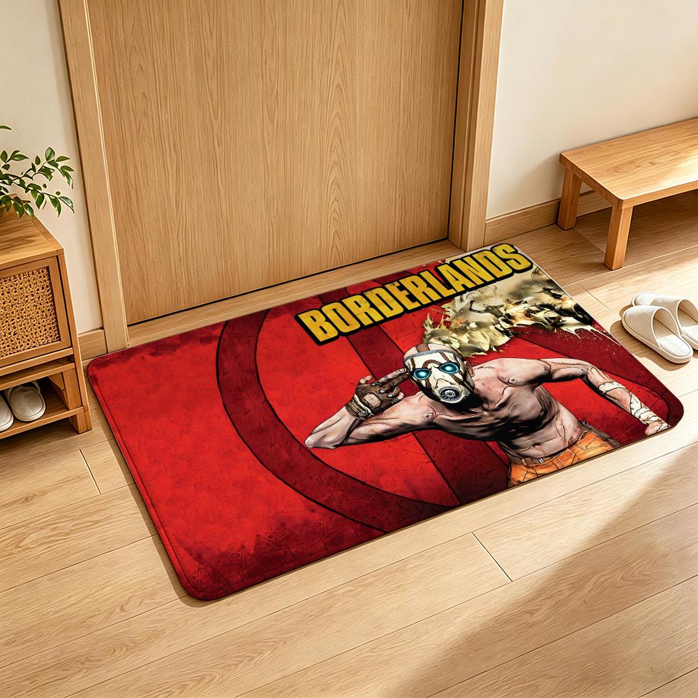 Game B-Borderlands Floor Mat Soft Flannel Floor Mat Suitable for Entryways, Living Rooms, Bedrooms, and Bathrooms