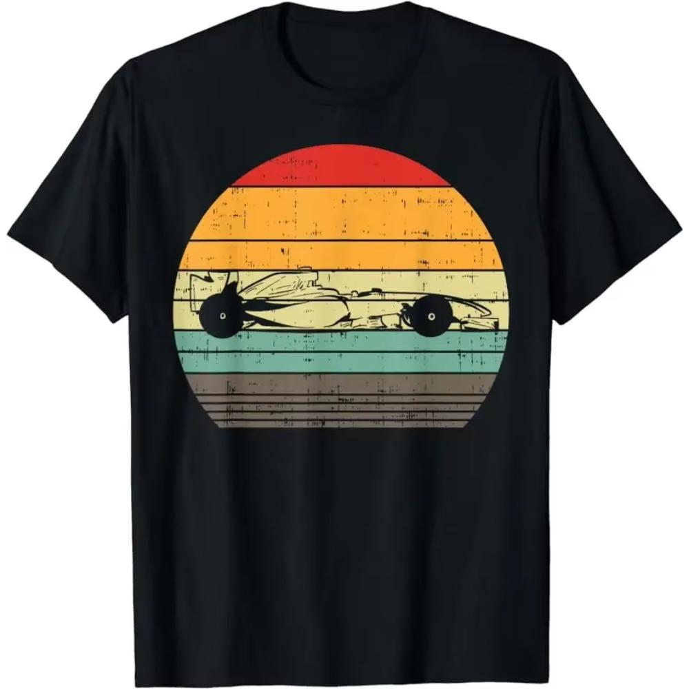 2026 New Vintage Race Car Graphic Tshirt Unisex Cotton Racing Lover Loose Oversized Motor Sport Street Casual Daily Tops