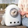 Transparent Space Capsule Cat Travel Backpack - Large Capacity, Breathable, Side Opening, Double Shoulder Design.