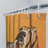 Artistic Pet Shower Curtain Dog Cat Print Bath Decor for Home Bathroom Orange Paw Pattern Waterproof Fabric Size 72x84 Inches (1