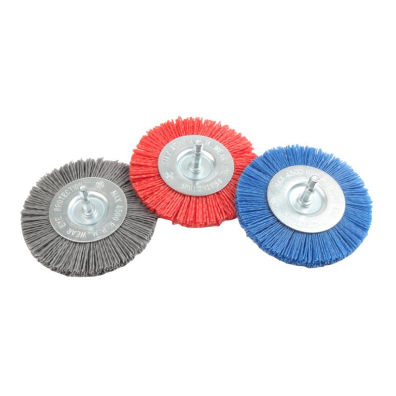For Drill Rotary Tool Remove Rust/Corrosion/Paint Nylon Abrasive Brush Grit 80/120/180/240 Flat Abrasive Wheel Brush 1/4" Shank