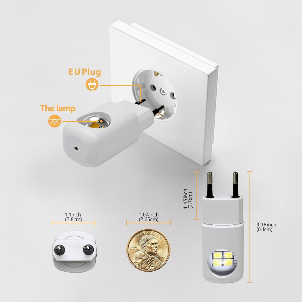 Motion Sensor LED Night Light with Dimmable Ambient Lighting for Bedroom