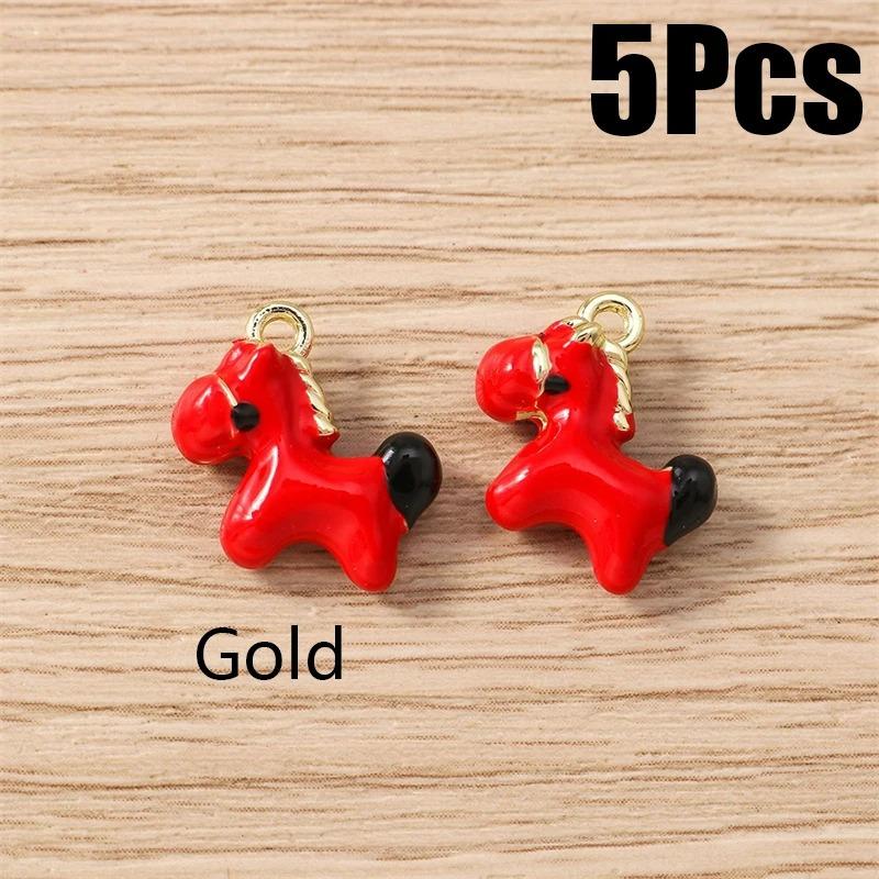 

5pcs Cute Horse Charms Zinc Alloy Pendants for Jewelry Making Tools Necklace Earrings Bracelet DIY Accessories Gifts Supplies