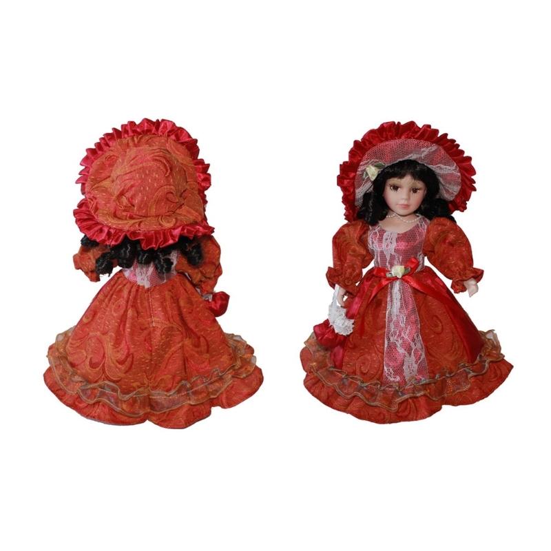Collectible Victorian Doll Porcelain Doll Ceramic Female Doll Delicate Realistic Doll Desk Display Centerpieces