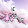 Copper Pink Cute Claw Bone Pendants Bracelet Charms Fit Women Jewelry Party Decorate Beads Diy Fine Gifts Accessory