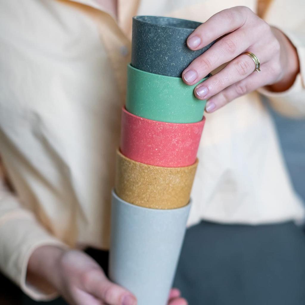 KOZIOL 350ml Gray Cups, Set of 2, Unbreakable, Dishwasher Safe, CONNECT