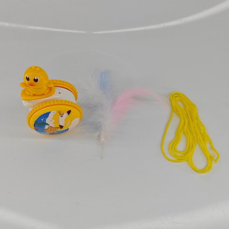 

Interactive Cat Wobble Toy with Ball, Feathers & Soft Plush - 360° Rotating Automatic Bouncing Kitten Play Toy for Teeth Biting