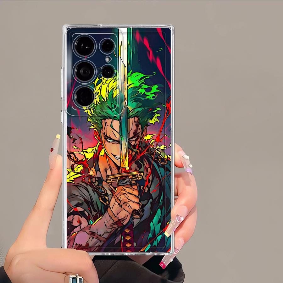 Fodral för Samsung Galaxy S26 S21 Note 20 Ultra 10 S23 Ultra S20 Plus S25 Edge S22 FE S24 Telefonfodral One Piece Zoro Ace