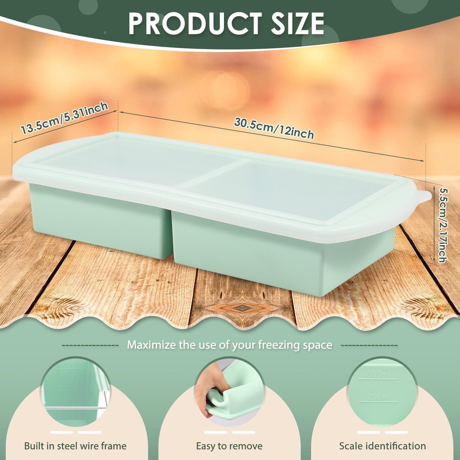 

Silicone Freezer Tray Food Meal Soup Sauce With Lid Freezer Trays Large Ice Box Soup Ice Tray Kitchen Food Storage Freezing Mold