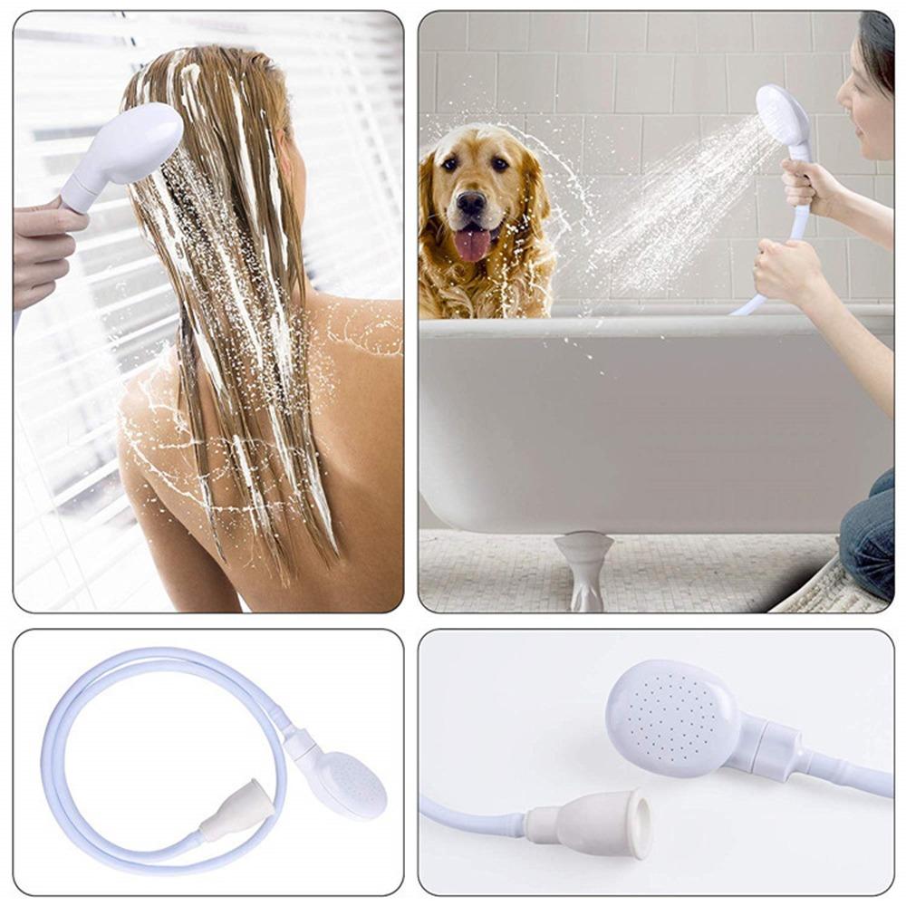 Tragbarer Handbrausekopf mit Wasserhahnaufsatz, Sprinkler für die Kopfwäsche von Haustieren, Hunden und Katzen