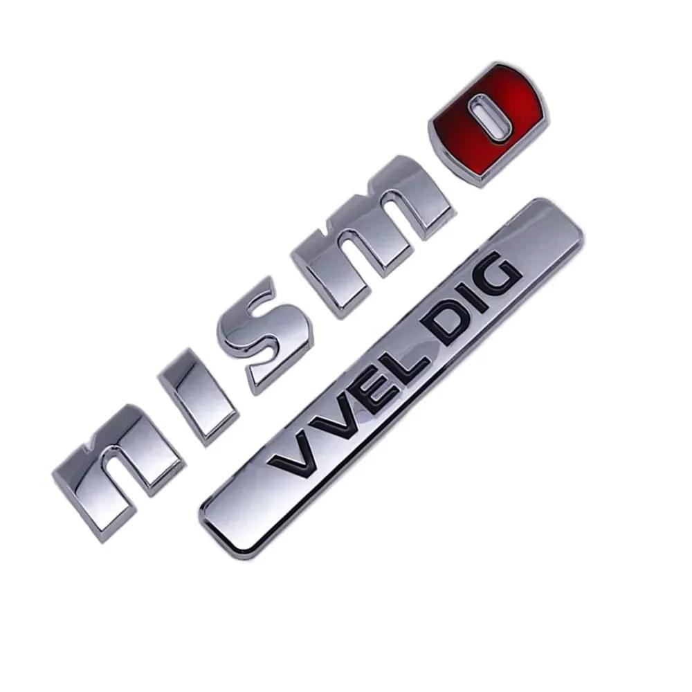 AOW4  ABS Car Rear for Nissan NISMO VVEL DIG Badge Qashqai Elgrand Leaf Juke Patrol Note Trunk Fender Side Letter Sticker Accessories