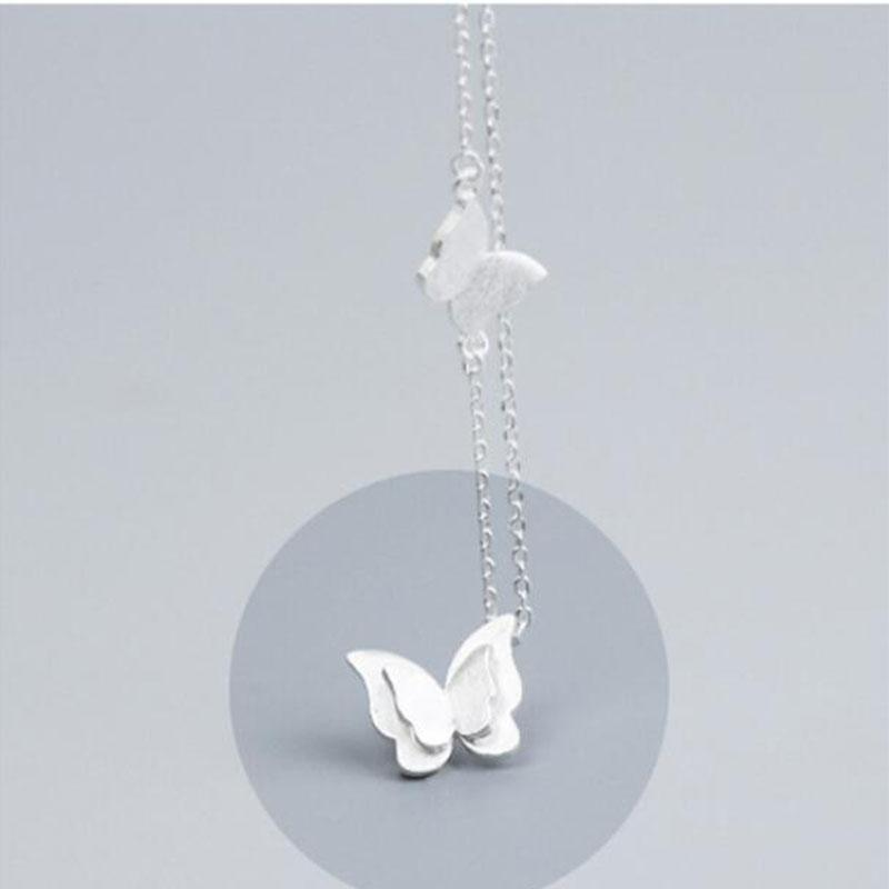 ANENJERY Women'S Fashion Jewelry Sweet Butterfly Necklace+Earrings+Bracelet Jewelry Sets For Women