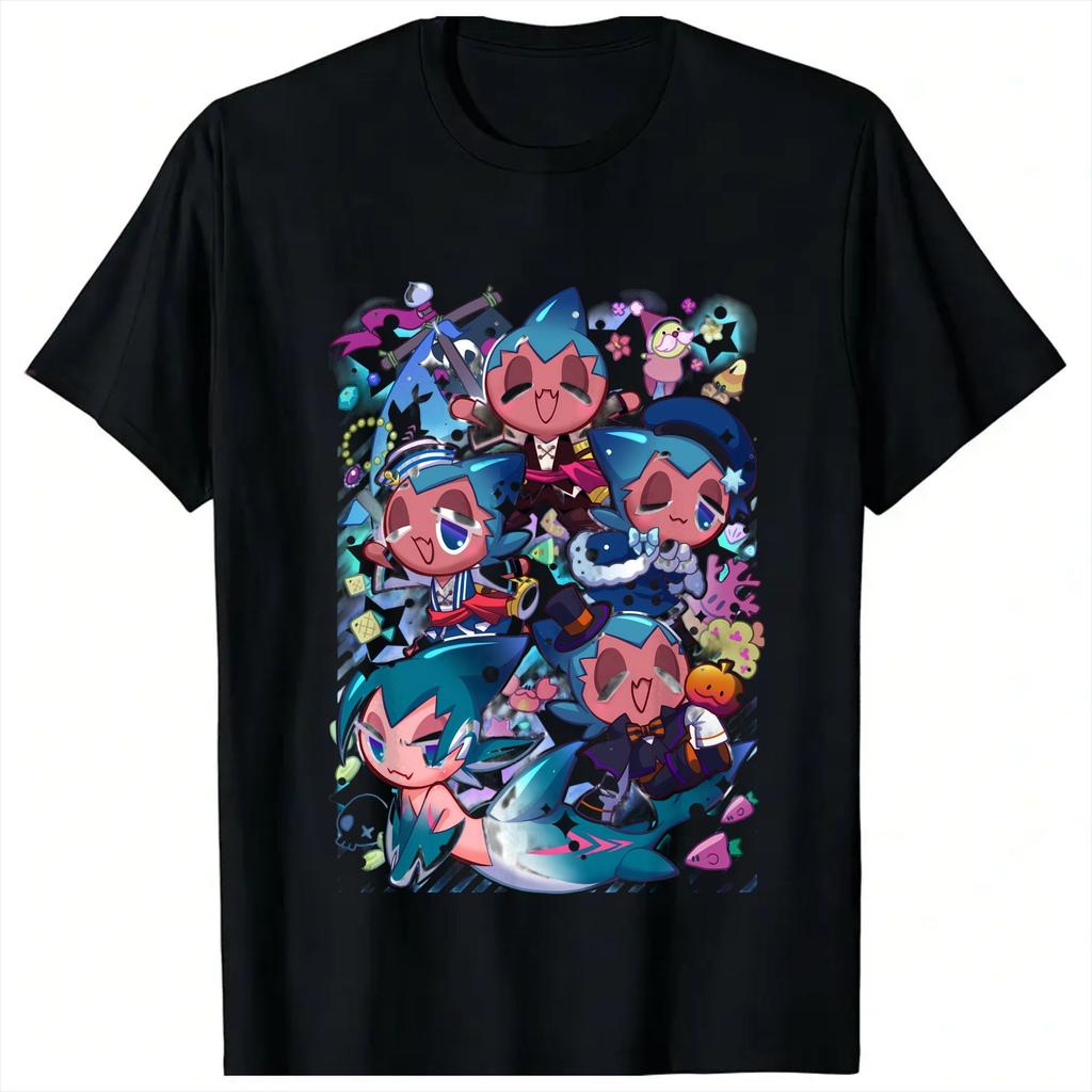 cookie run characters T Shirts Unisexs Cotton Fun TShirt O Neck Tees Short Sleeve Tops Graphic Printed