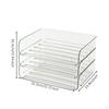 Clear Desk Organizer with Shelves Transparent Vertical File Holder MultiTier Document