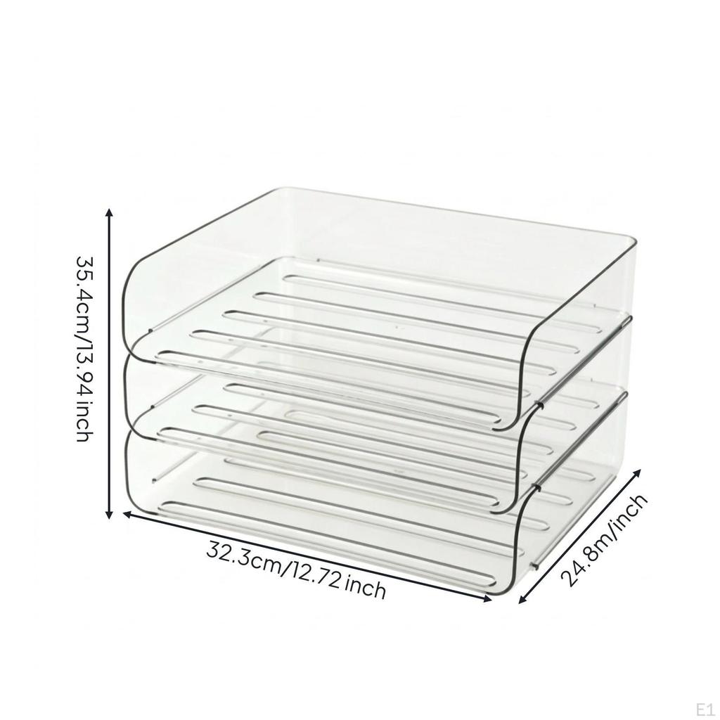 Clear Desk Organizer with Shelves Transparent Vertical File Holder MultiTier Document