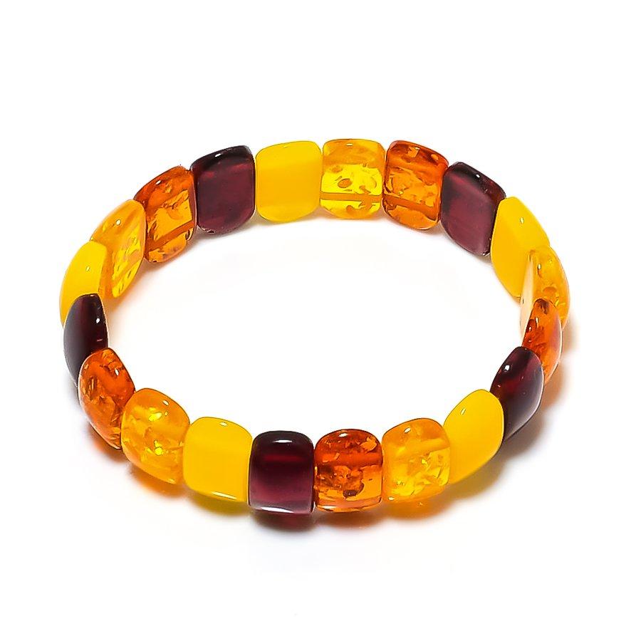 Natural Baltic Amber Gemstone Handmade 925 Sterling Silver Bracelet 7-8  ASB-3041