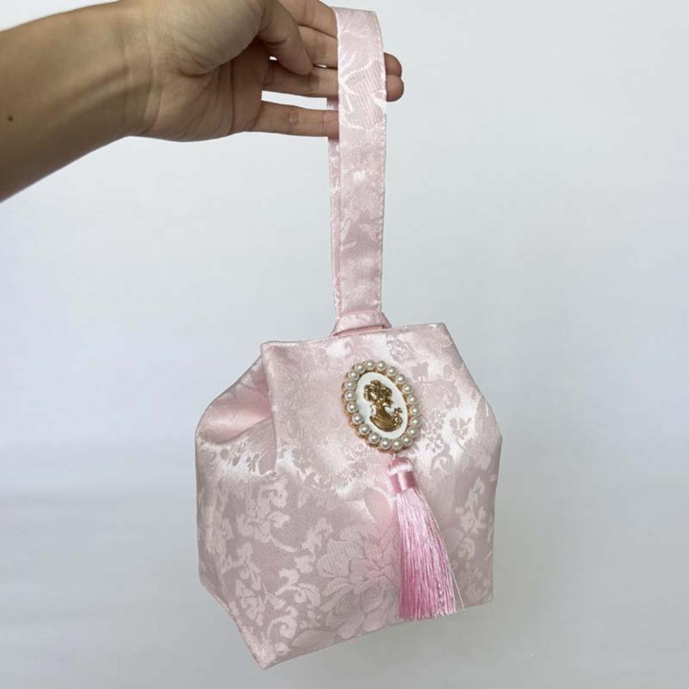 Printing Chinese Style Handbag Temperament Small Item Pouch Sweet Tassel Knot Wrist Bag  Women