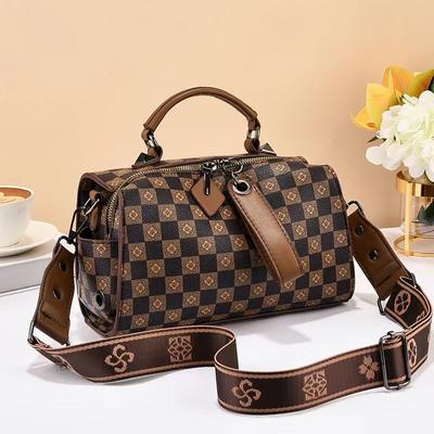 Women's Bag Checkerboard Handbag Boston Large Capacity Fashion Pillow Bag Shoulder Bag Women's Bag
