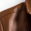 Leather Men's Korean Version Trend Slim Fitting Fashion Business Jacket Men's Jacket Autumn and Winter Motorcycle Leather Jacket Men's Clothing
