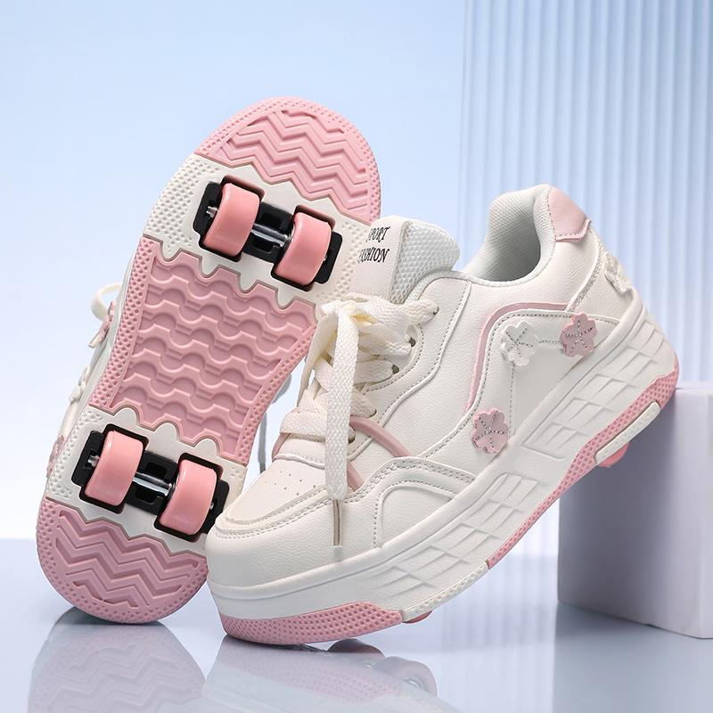 Four-Wheel Runaway Shoes For Boys And Girls Adult Roller Skates Ultra-Light Wheel Shoes Removable Student Double-Wheel Flight Shoes