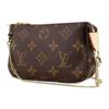 Louis Vuitton Mini Pochette Double Chain Classic Monogram Coated Canvas Leather Handheld Shoulder Crossbody Bag Mini Women Bags Brown M82510