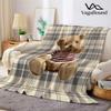 Karierte Teddybär Flanelldecke Warm Weich Halloween Weihnachten Sofa Warm Gemütlich Dekorative Deko Geschenk für Alle Jahreszeiten