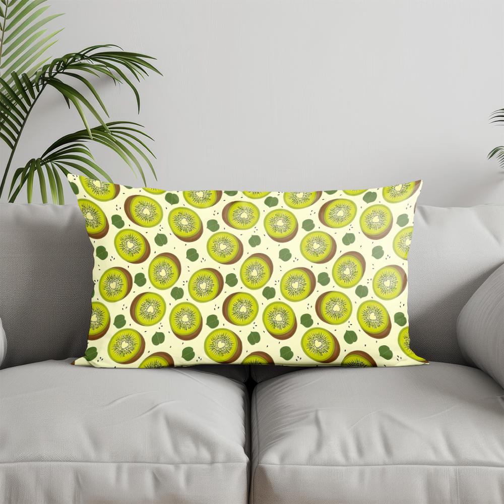 Home Decor Fresh Vegetable Pattern Cushion Suitable For Sofa Bedroom Car Pillow Cover Cushion Rectangular Back Cushion