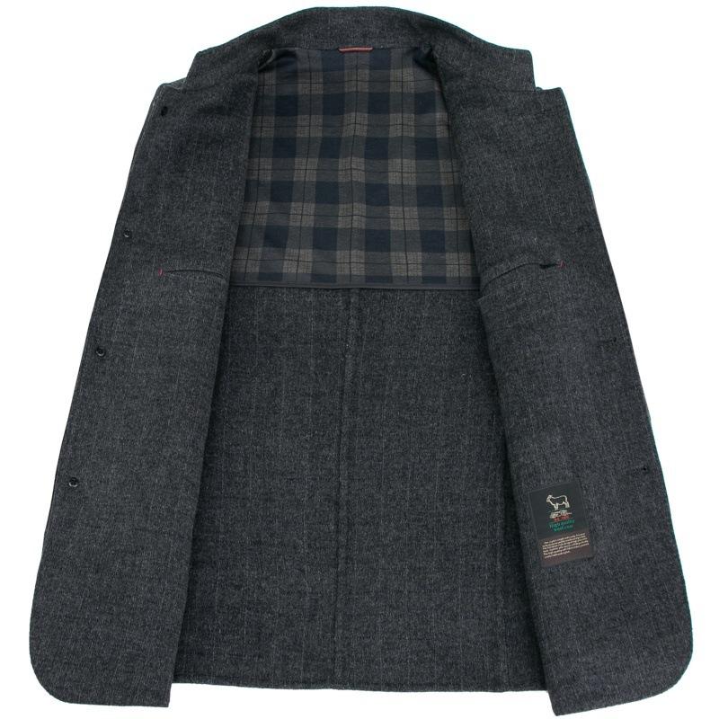 Double-sided Woolen Coat for Men, High-end Stand-up Collar, Mid-length Cashmere Woolen Coat, Middle-aged Dad's Wool Top