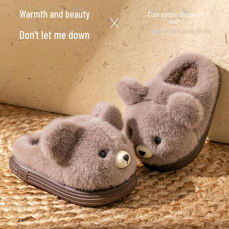 Dětské zimní bavlněné pantofle: Měkké, protiskluzové, plyšové domácí boty pro chlapce a dívky