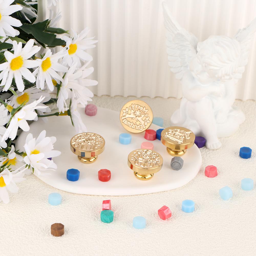 Cute Christmas Wax Seal Stamp Elk Car Christmas Gifts Wax Sealing Stamp Removable Brass Heads Sealing Stamp Invitations Greeting