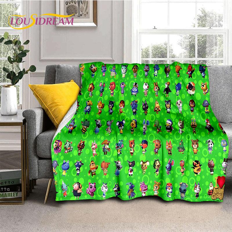 Cute Animal Crossing New Horizons Cartoon Soft Blankets,Throw Blanket Comfortable Blanket for Picnic Beds Sofa Home Bedroom Kids