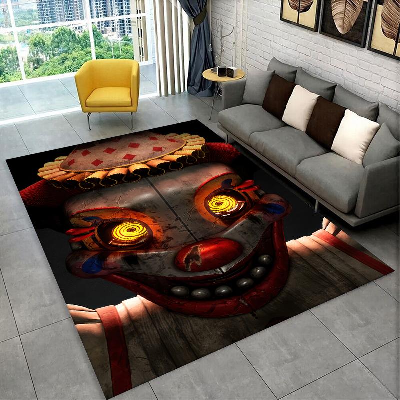 Tappeto Classico F-FNAF Gioco Horror Freddy per Stanza dei Giochi Camera da Letto Soggiorno Divano Decorazione Casa, Tappeto per Area Bambini Tappetino Antiscivolo