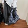 Vintage Plaid Shoulder Bag Japanese Women's Tote Bag Fashion Plaid Crossbody Bag  Handbag