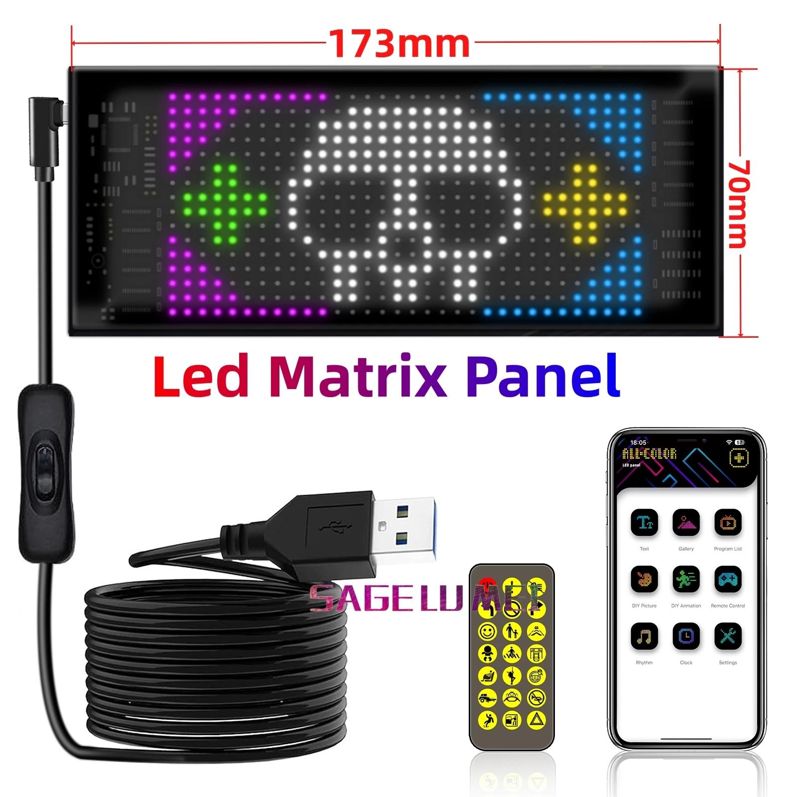 

Multilingual APP Programmable DIY Scrolling Advertising Sign LED Car Screen Display with Remote Waterproof Matrix Pixel Panel 5V 16x32LEDs 70x173mm
