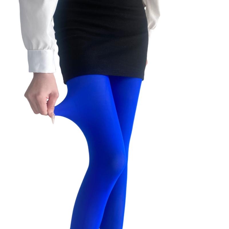 New Spring Women's 80D Denier Velvet Opaque Tights Ladies Colorful Tights Stretch Pantyhose Dressing Dopamine Colors