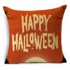 Orange Scary Halloween Night Witch Haunted House Linen Throw Pillowcase Decorative Cushion Cover For Sofa Livingroom Party