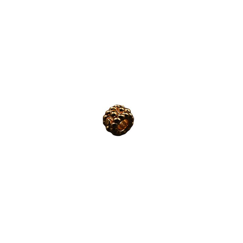 Copper Gilded Spacer Beads: Flying Saucer, Carved Key Pattern, Retro Jewelry Materials