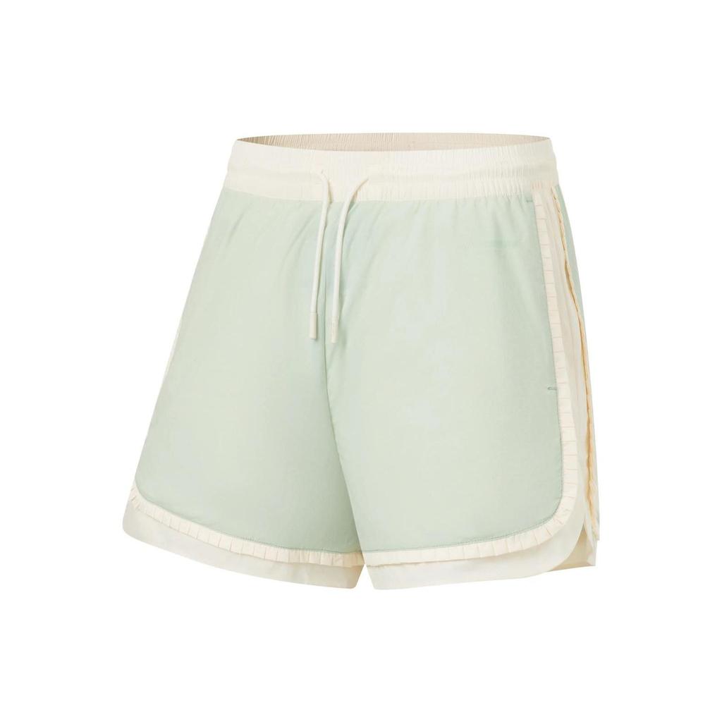 Li Ning X HZW Collaboration CF Su Series Color Block Lace Sports Shorts Women Shorts Foam-Green AKST730-1