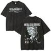 Hot Game Metal Gear Solid 3 Snake Eater Vintage Washed T Shirt Unisexs Loose Player Fans Fashion Short Sleeve Tshirts Streetwear