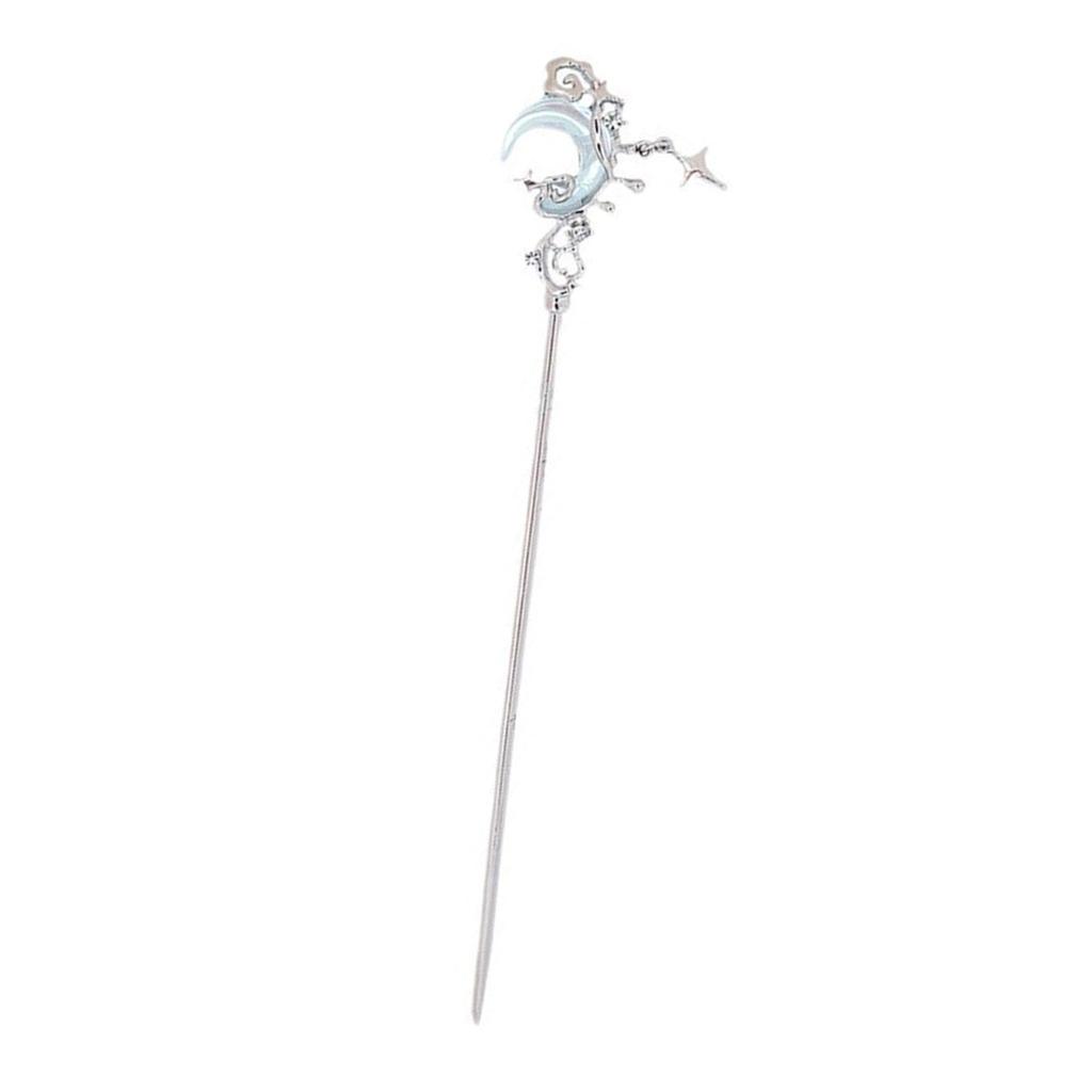 Elegant Star Hair Stick with Moonstone Filigree Buyao for Women Girl Buyao for Traditional Headpieces Hair Jewelry