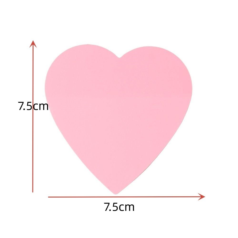 6 Packs Water-proof Translucent Pink Heart Sticky Notes Memo Pad Planner Notepad